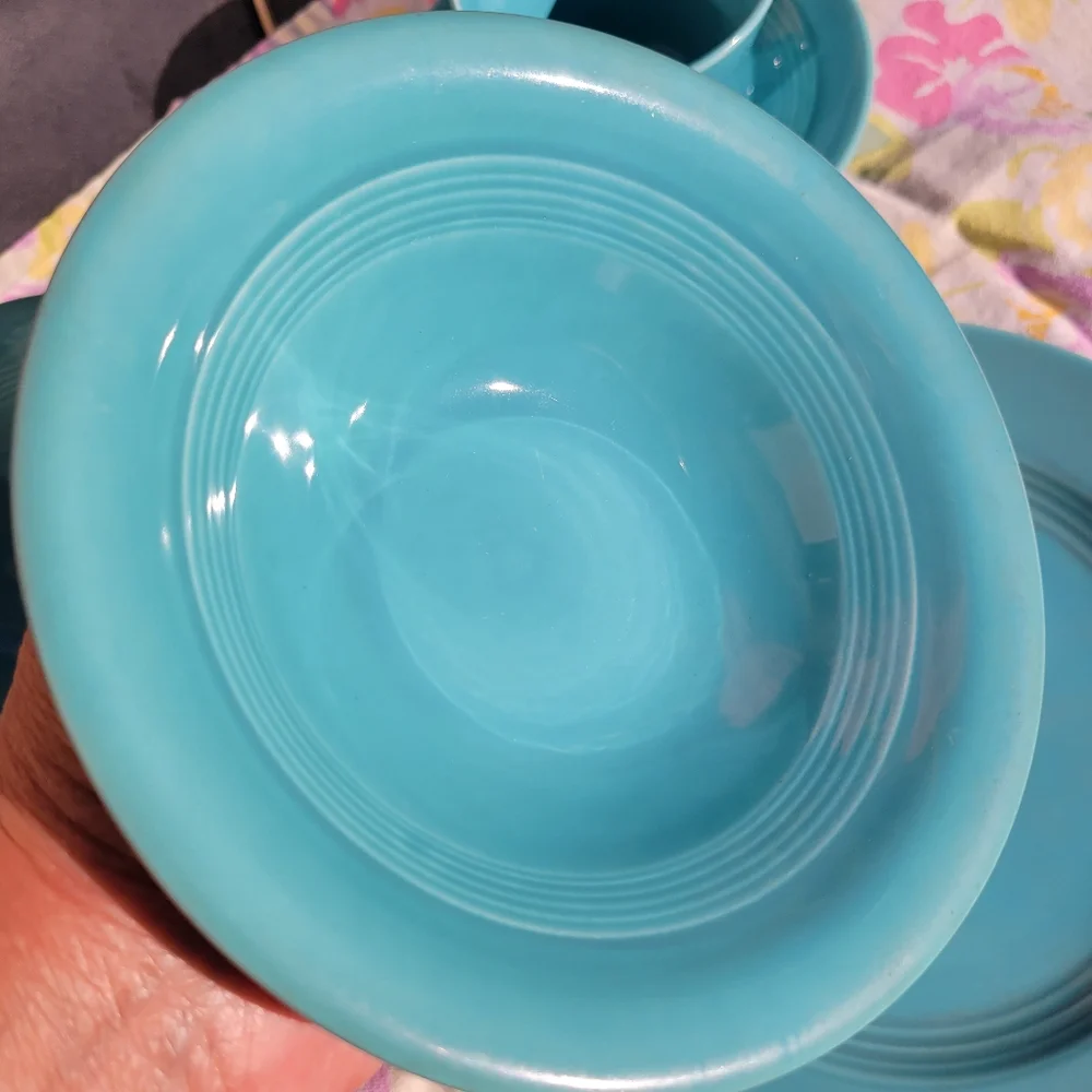 Vintage Harlequin by Homer Laughlin 5-Piece Place Setting ~ Turquoise ~ Blue ~